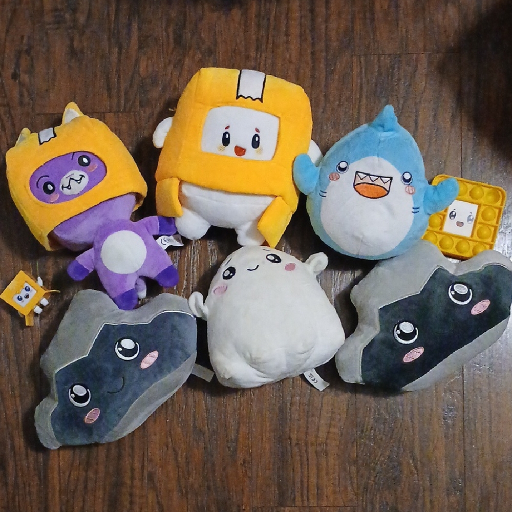 Cute Plush Toy Set - Yellow, Blue, Purple, Gray